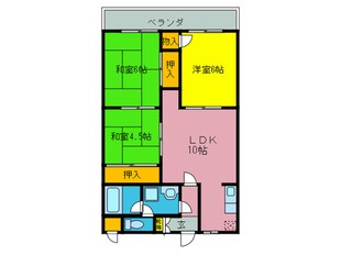 南花田コーポの物件間取画像